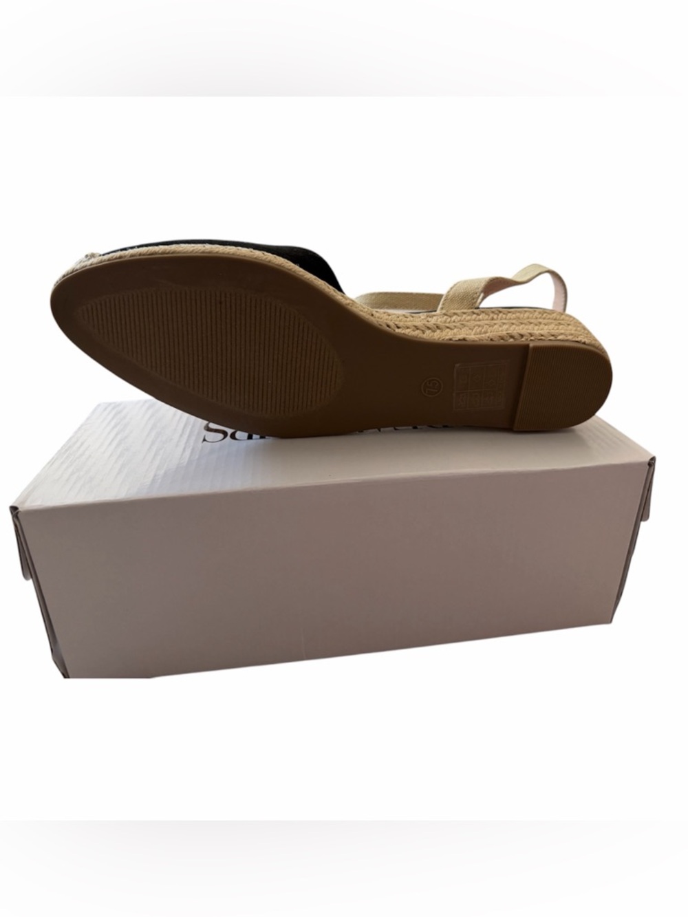 Dream Pairs Espadrille Wedge Sandal in Black and Cream - Picture 13 of 15